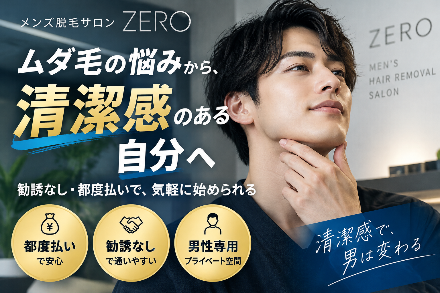 脱毛サロンZEROで脱毛の初回予約へ！勧誘なしの都度払いで男を上げる全手順